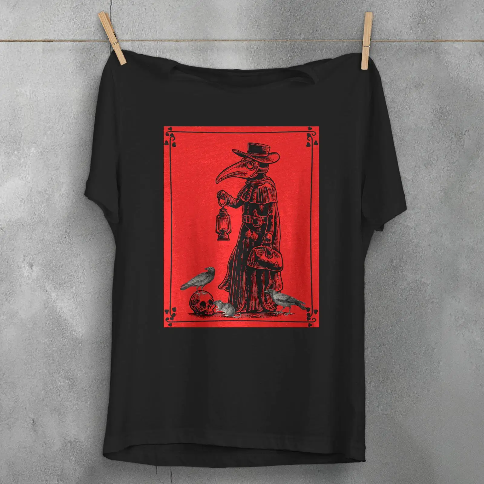 Men'S Fashion History - Koszulka Plague Doctor Gotycka Historia Czaszka