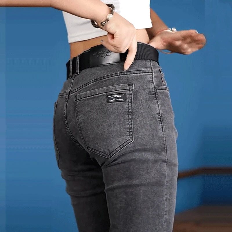 Skinny Jeans Ripped - Jesienne męskie jeansy slim czarne skinny