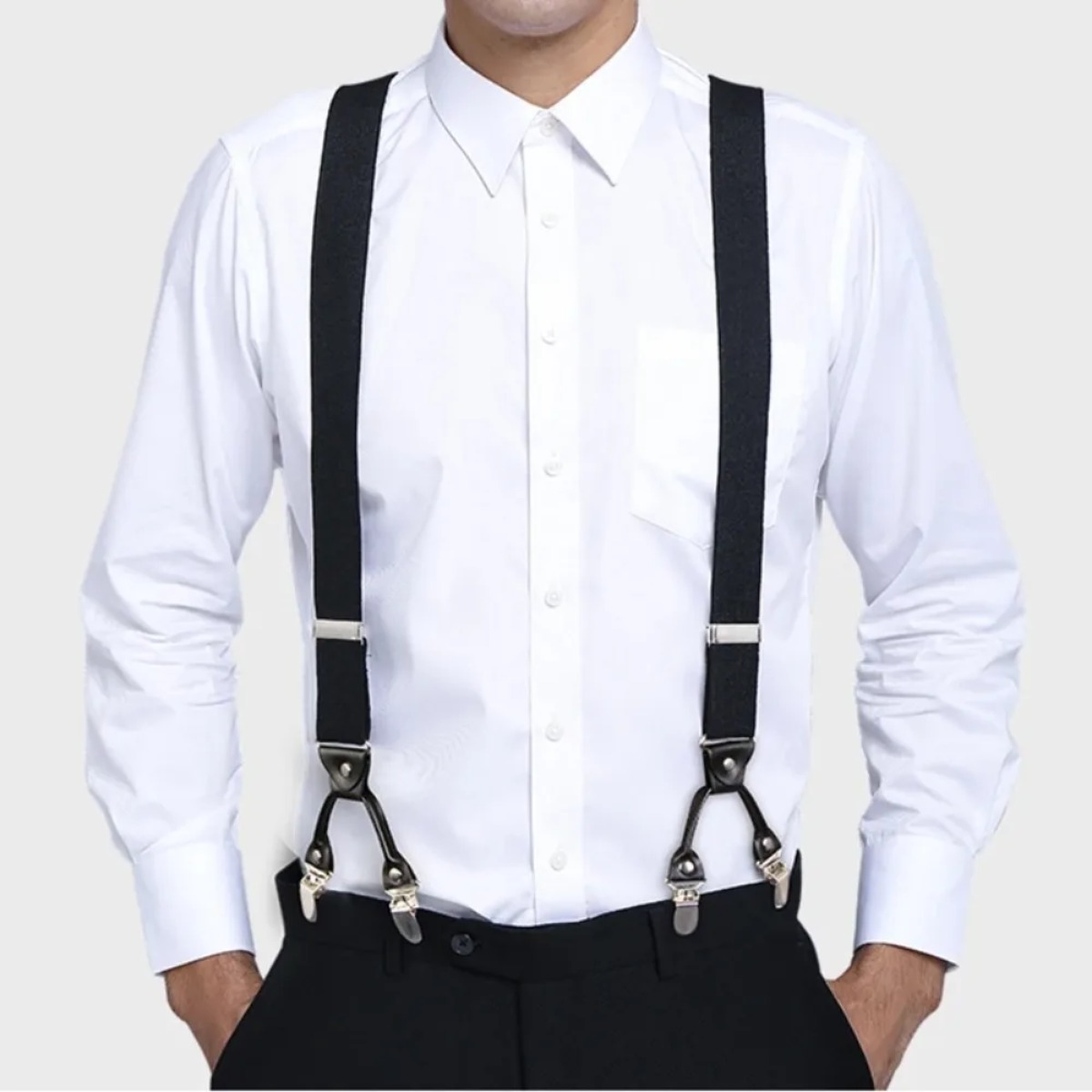 Suspenders Clip Men - Modne szelki męskie, wytrzymałe, duże rozmiary,