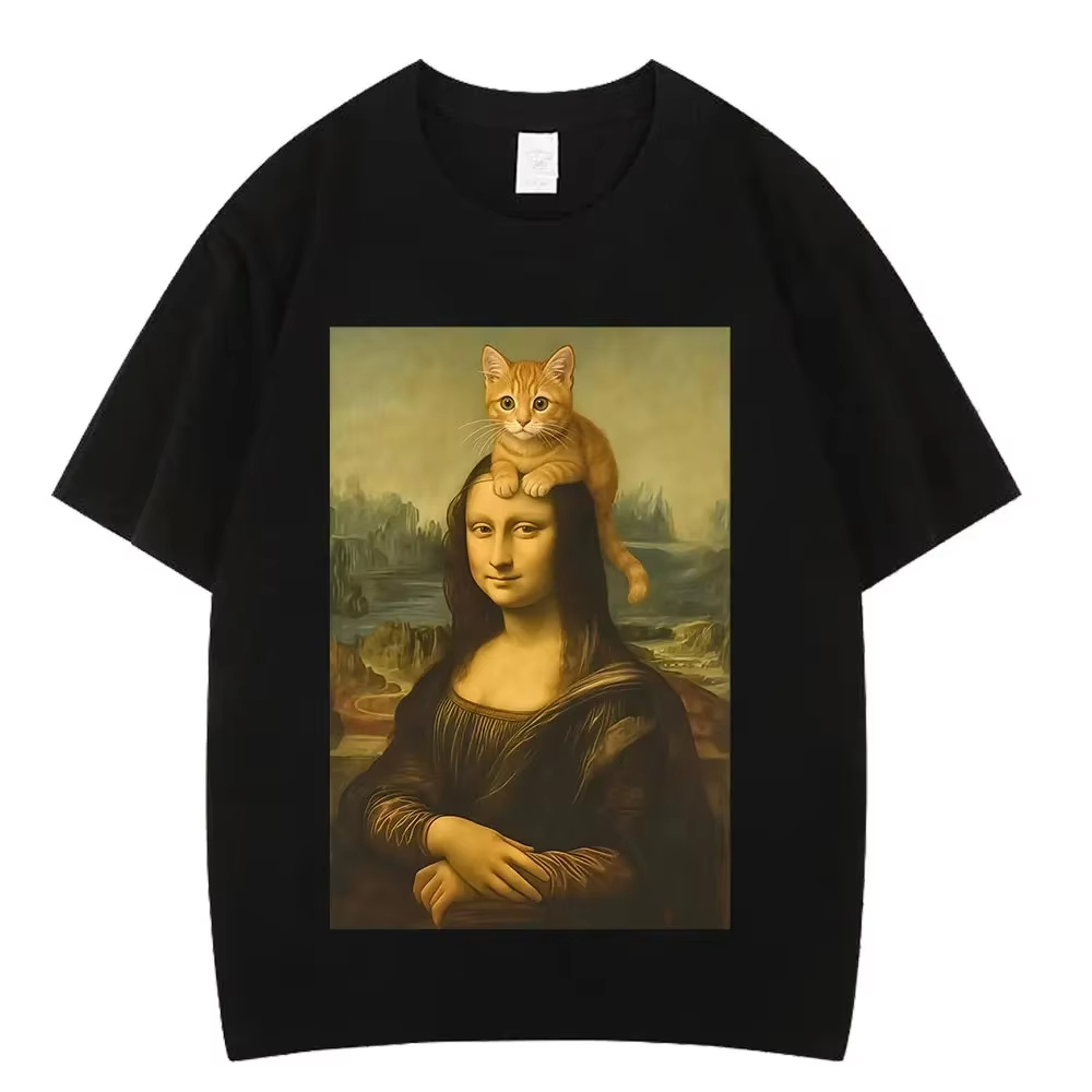 Men'S Fashion Aesthetics - Koszulka z zabawnym memem Kot Mona