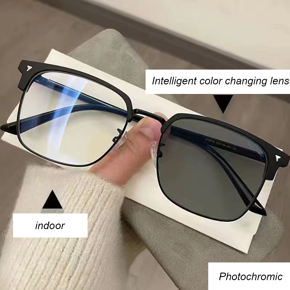 Mens Fashion Discord - Męskie fotochromowe kolorowe okulary półramkowe blokujące