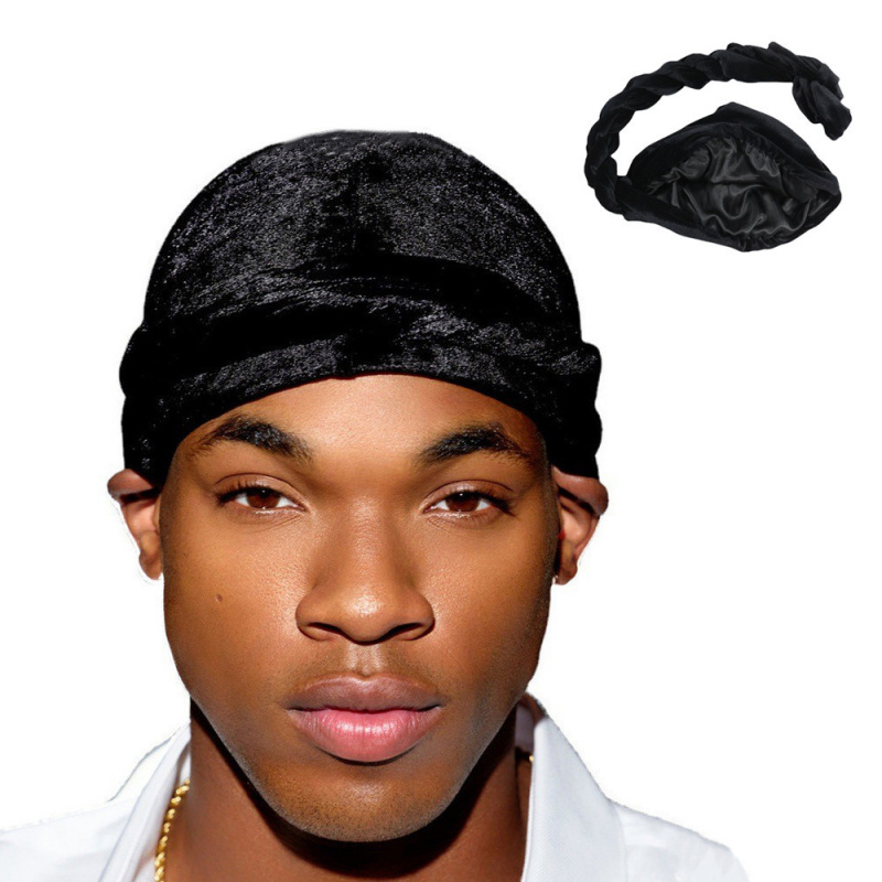 Men'S Fashion Head Scarf - Jednokolorowy męski aksamitny szalik na głowę