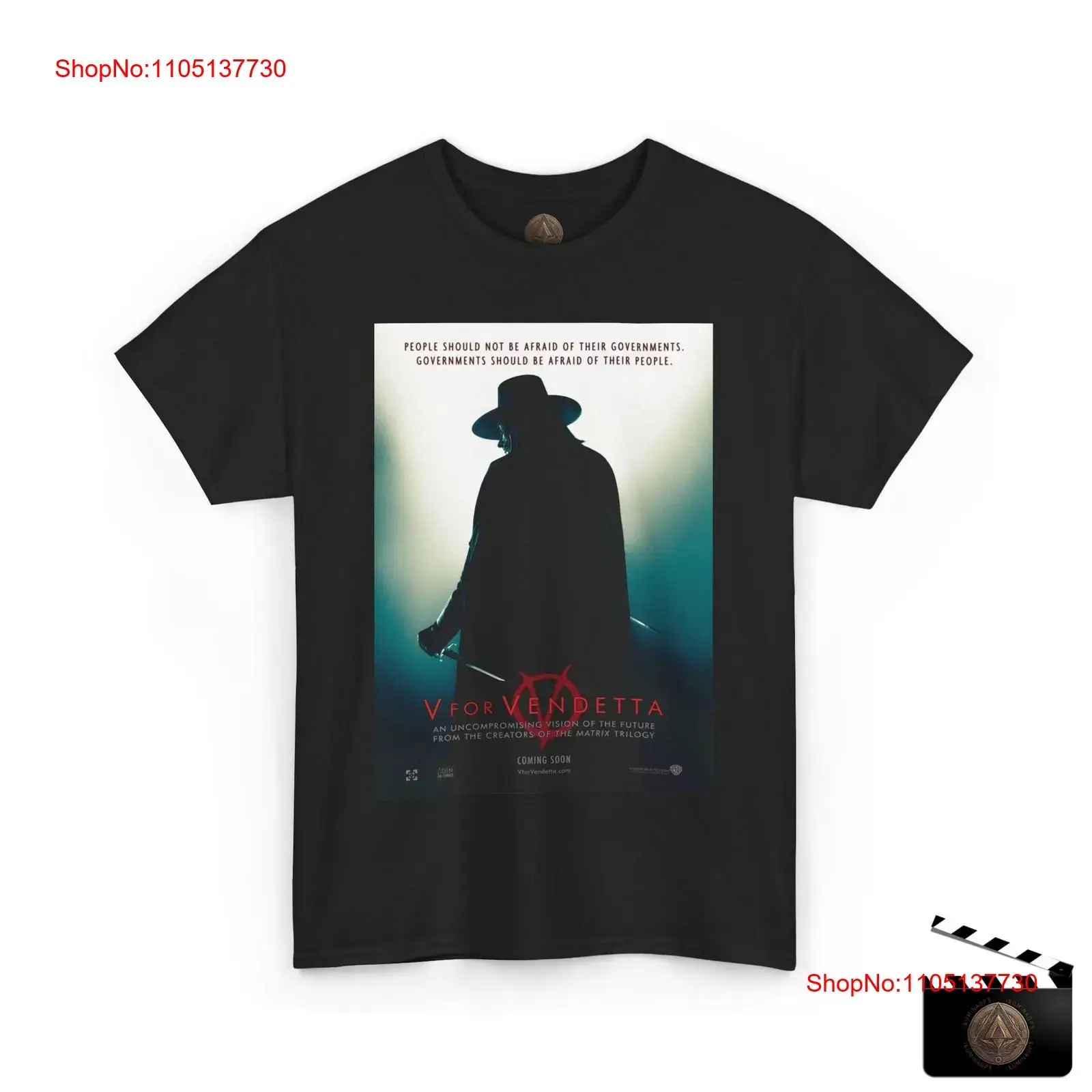 Men'S Fashion V Neck T Shirts - Koszulka z motywem plakatu retro filmu