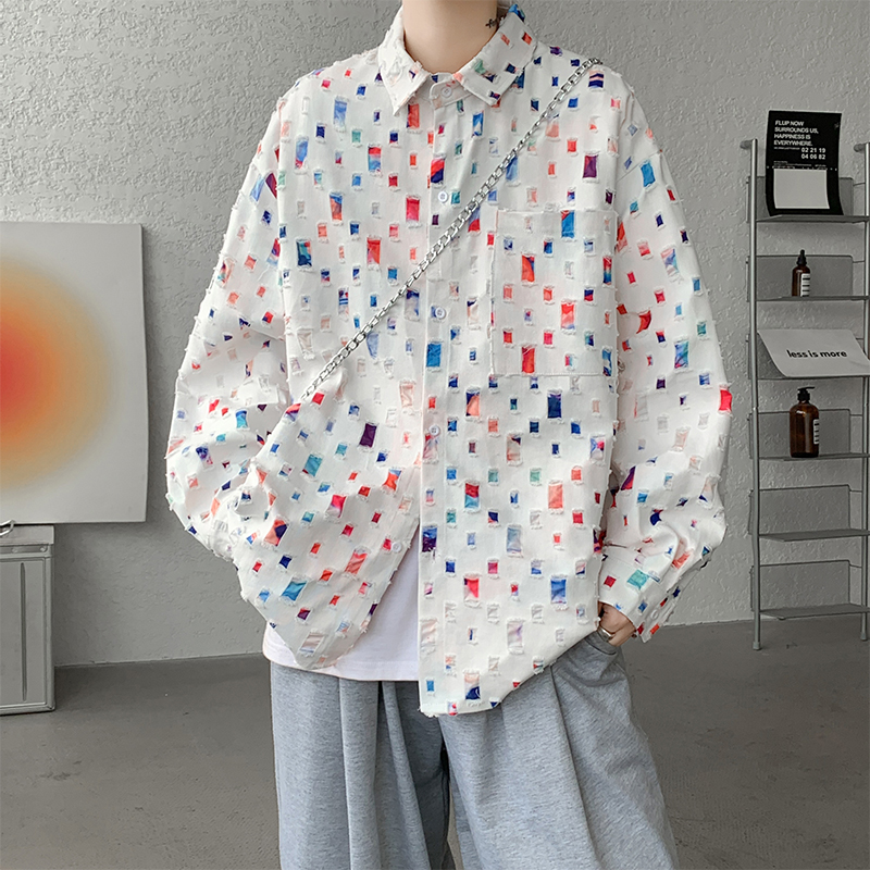 Men'S Fashion Over 50 - Bawełniane bluzka z wycięciami męskie oversize