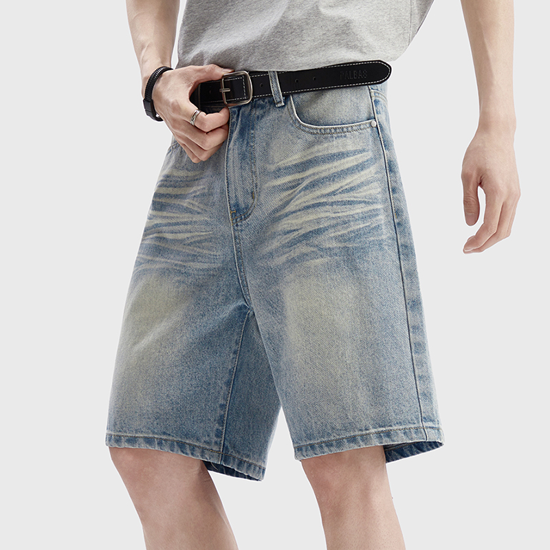 Jeans Pants Fashion Men - Męskie szorty jeansowe vintage, luźne, klasyczne,