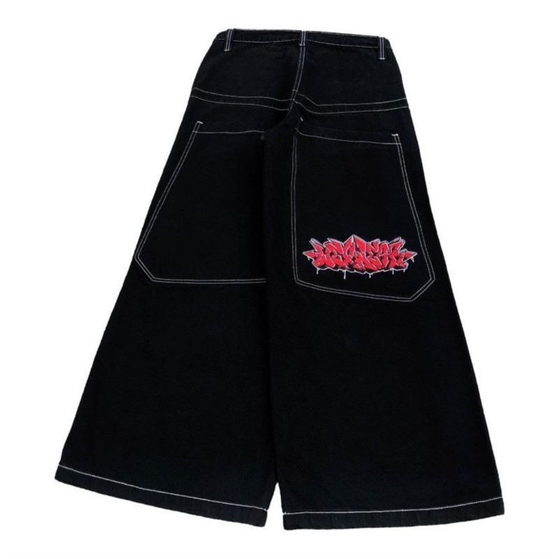 Jeans Pants Fashion Men - Amerykańskie modne hip-hopowe luźne jeansy damskie