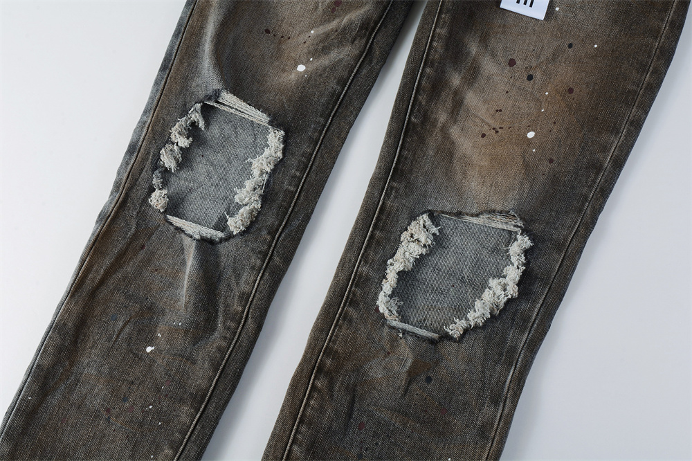 Męska moda Amerykańskie jeansy – Skinny Jeans Ripped recenzja i cena