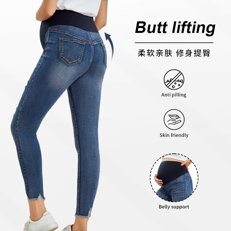 Dżinsy ciążowe obcisłe, casual – Skinny Jeans Ripped recenzja i cena