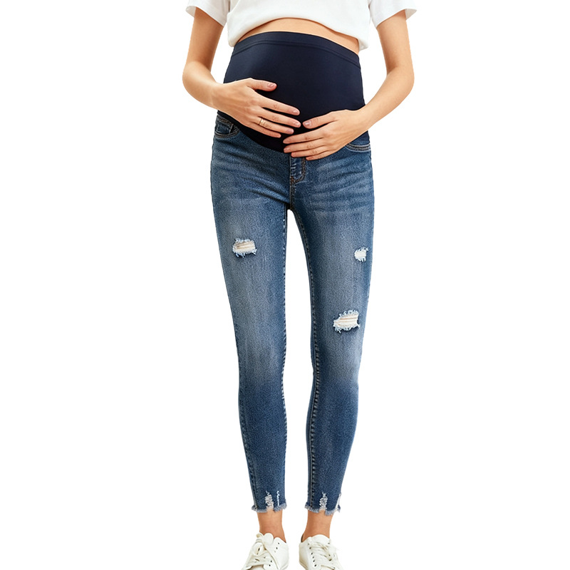 Dżinsy ciążowe obcisłe, casual – Skinny Jeans Ripped recenzja i cena