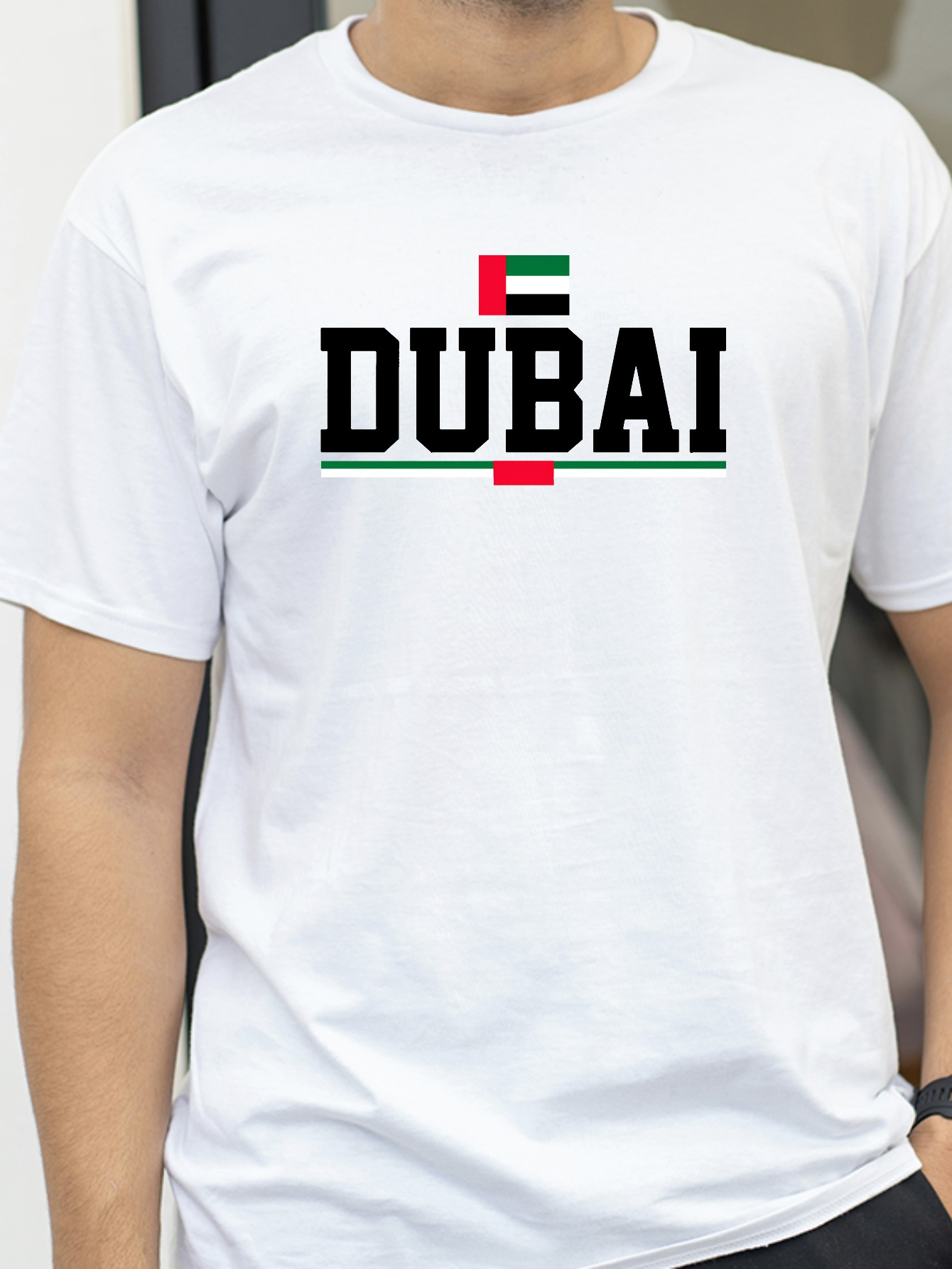 Koszulka z geometrycznym wzore – Dubai Men'S Fashion recenzja i cena