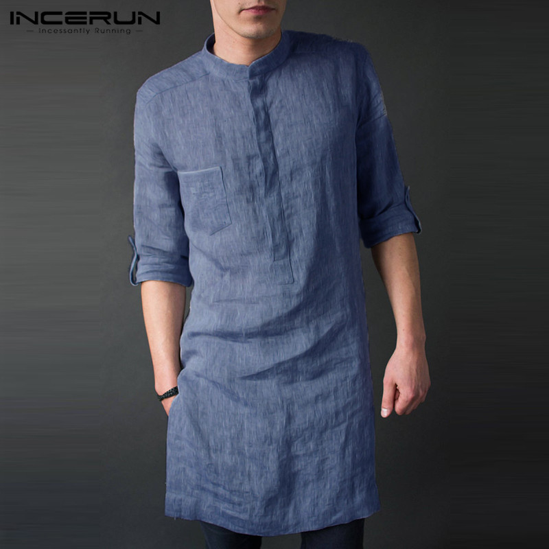 INCERUN Męskie koszulki z dług – Men'S Fashion Kurta recenzja i cena