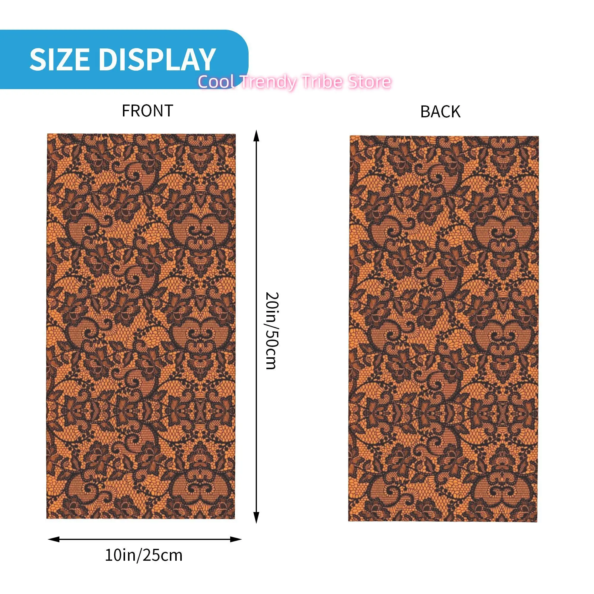 Pomarańczowo-czarna koronkowa  – Men'S Fashion Head Scarf recenzja i cena