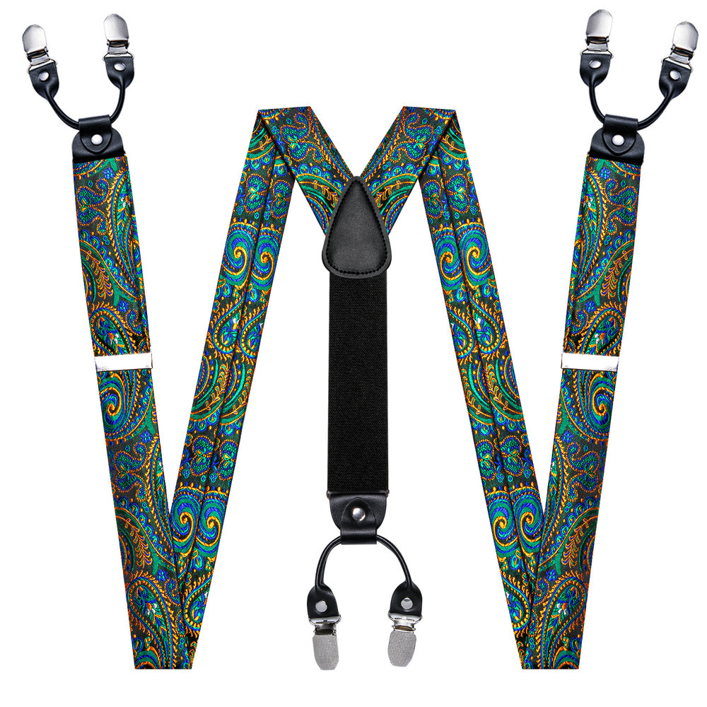 Modne Paisley zielona jedwabna – Suspenders Clip Men recenzja i cena