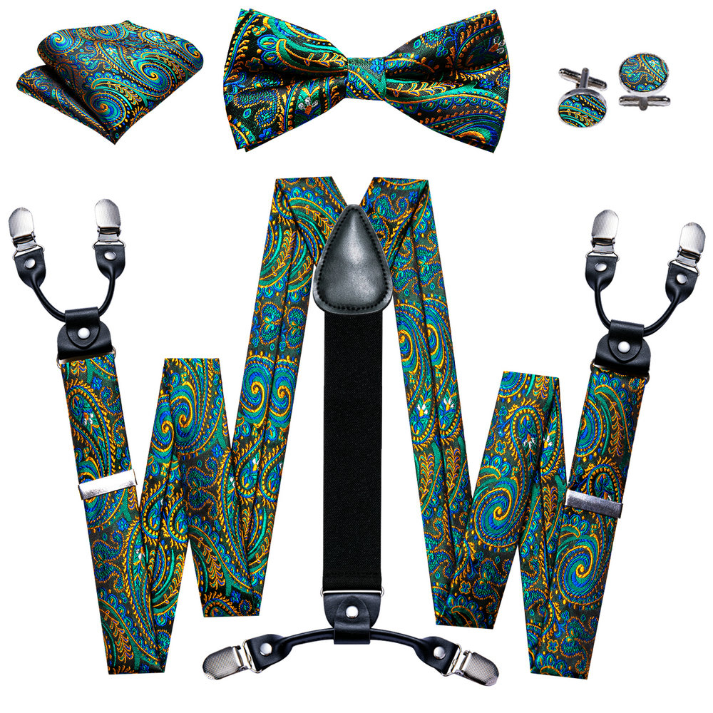 Modne Paisley zielona jedwabna – Suspenders Clip Men recenzja i cena