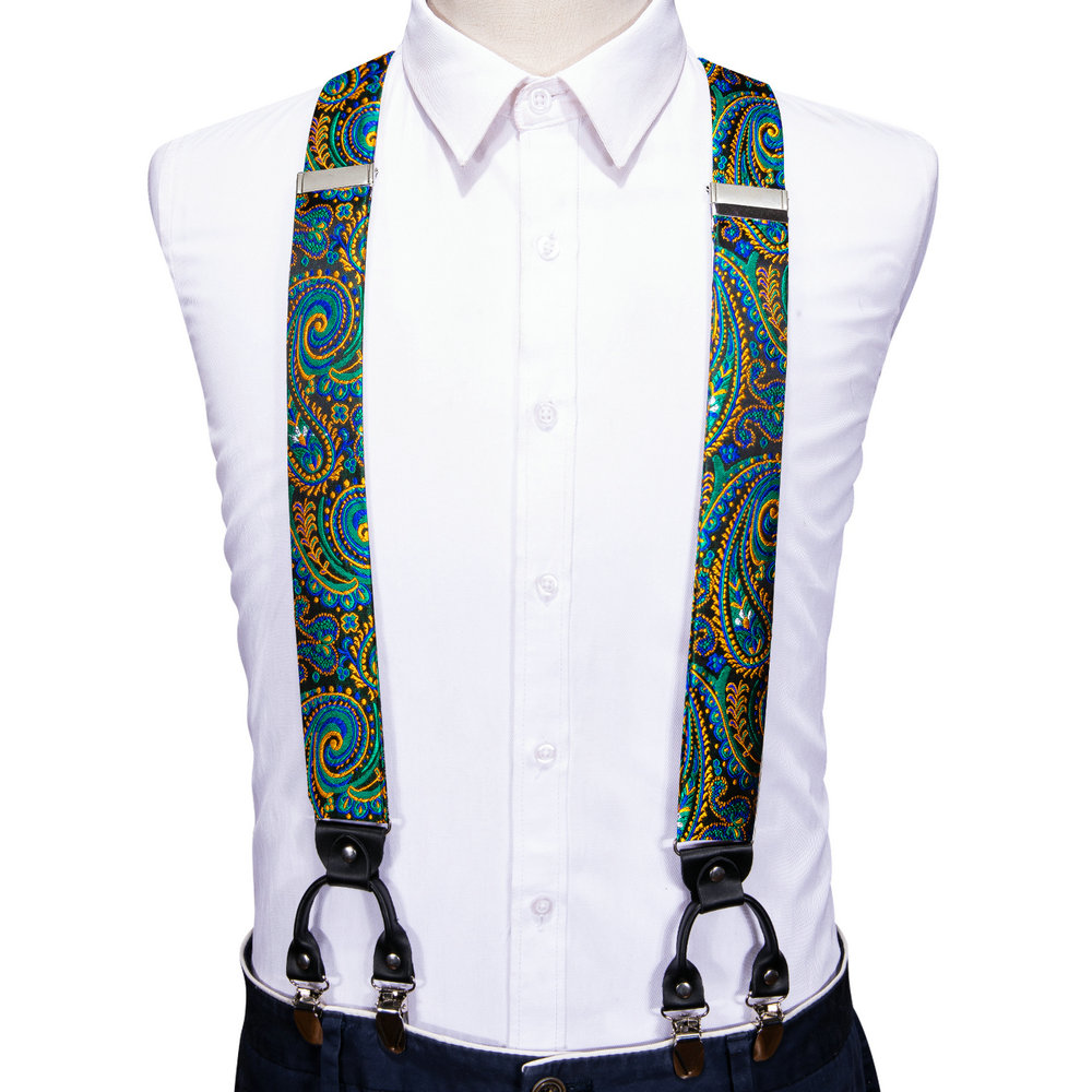 Modne Paisley zielona jedwabna – Suspenders Clip Men recenzja i cena