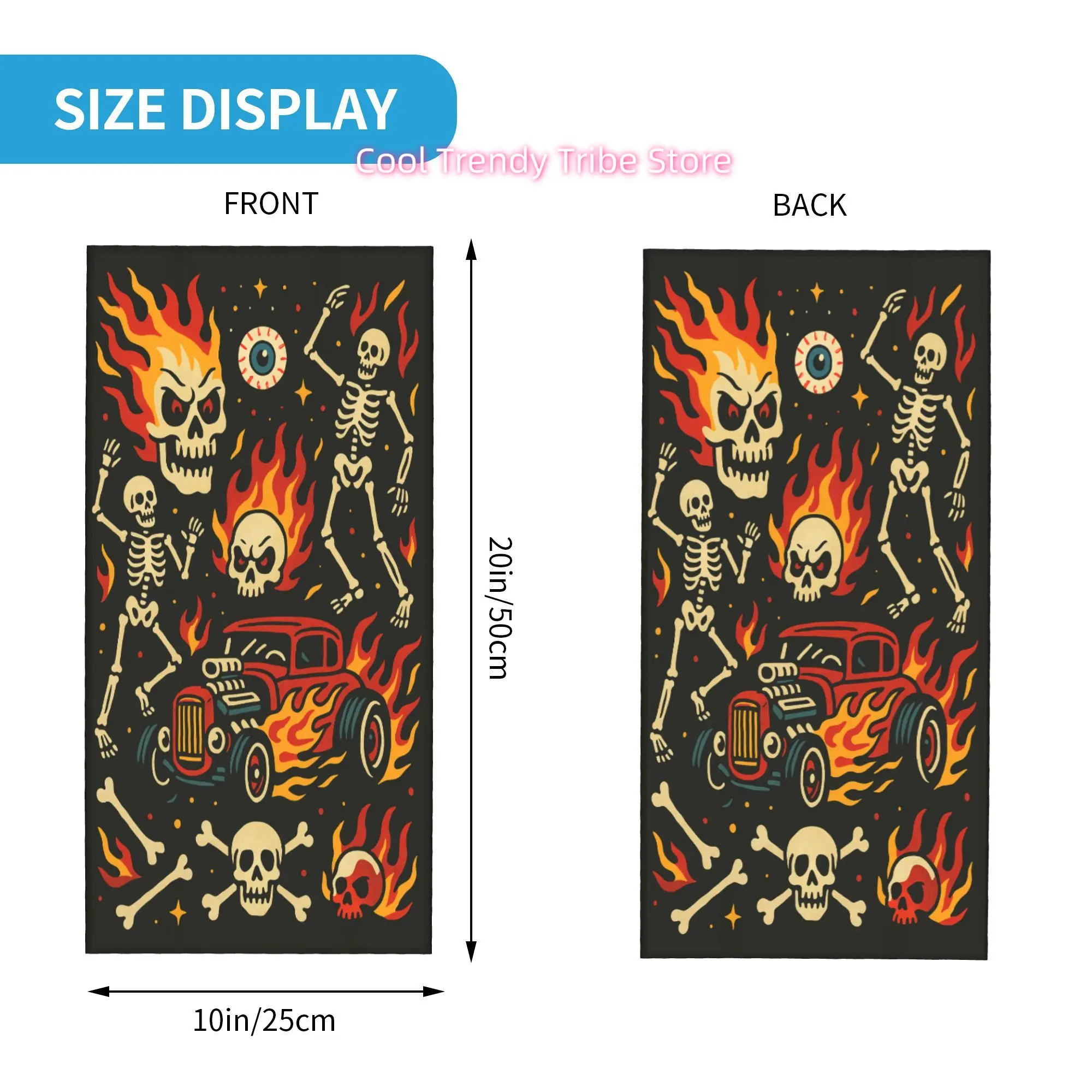 Ogniste Czaszki Hot Rod Vintag – Men'S Fashion Head Scarf recenzja i cena