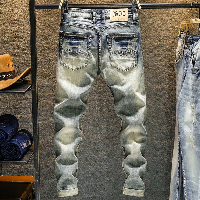 Elastyczne stare spodnie męski – Skinny Jeans Ripped recenzja i cena