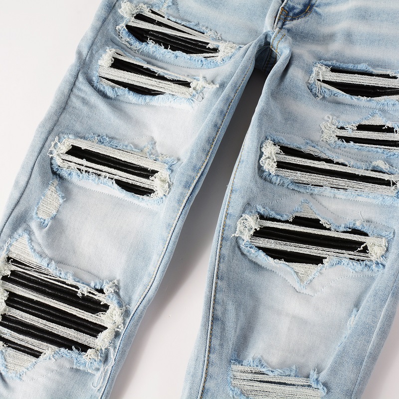 Męskie czarne plisowane dżinsy – Skinny Jeans Ripped recenzja i cena