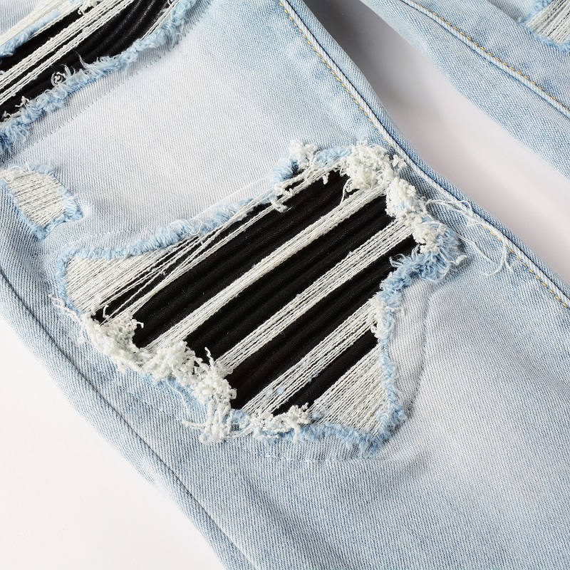 Męskie czarne plisowane dżinsy – Skinny Jeans Ripped recenzja i cena